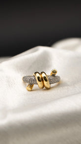 Clasped Gold Statement Ring